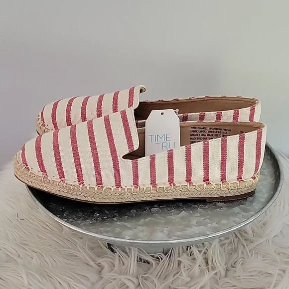 Time and Tru striped memory foam espadrille womens size 10 - Picture 4 of 5